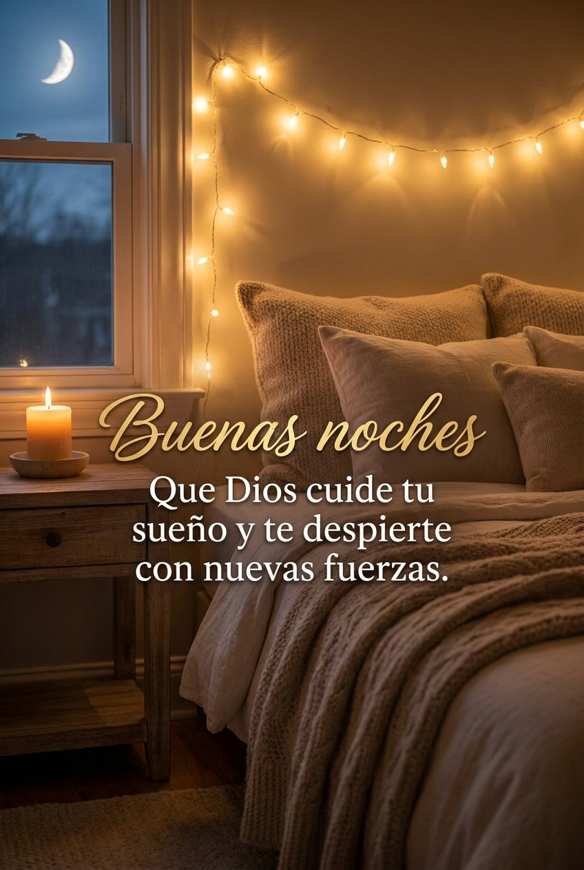 Buenas noches, que Dios cuide tu sueño, imagen de buenas noches con bendiciones Imagen de buenas noches con bendiciones: Buenas noches, que Dios cuide tu sueño