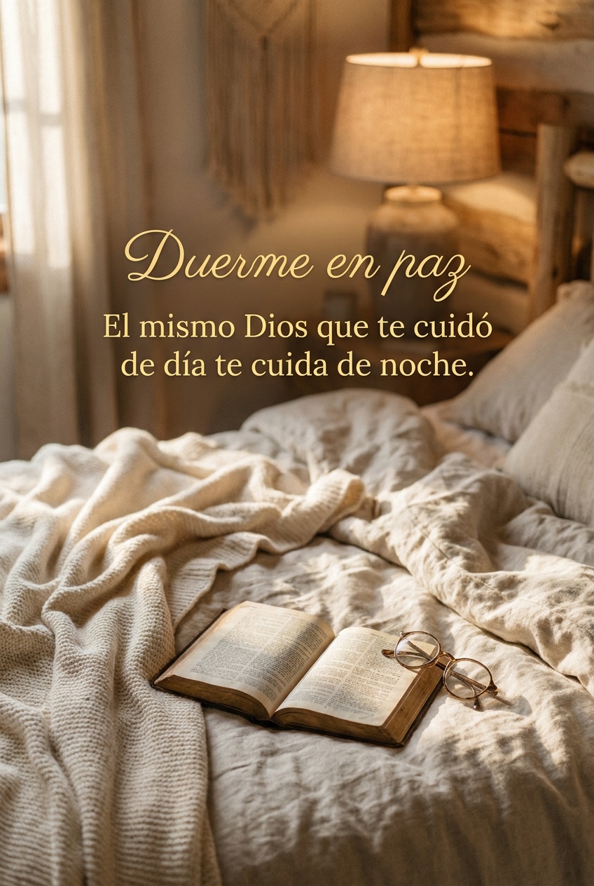Duerme en paz, imagen de buenas noches con bendiciones Imagen de buenas noches con bendiciones: Duerme en paz
