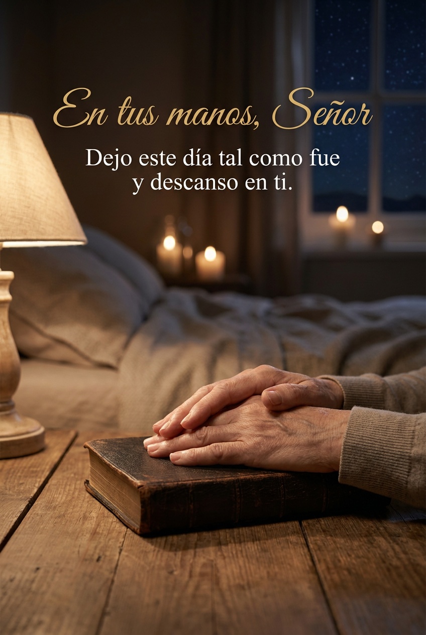 En tus manos, Señor, imagen de buenas noches con bendiciones Imagen de buenas noches con bendiciones: En tus manos, Señor