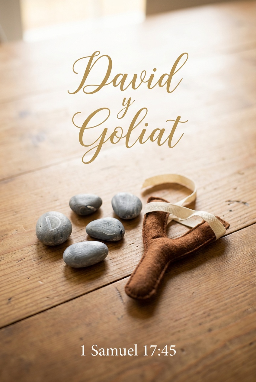 David y Goliat: honda y piedras, historia bíblica para niños con manualidad Historia bíblica para niños con manualidad: David y Goliat: honda y piedras