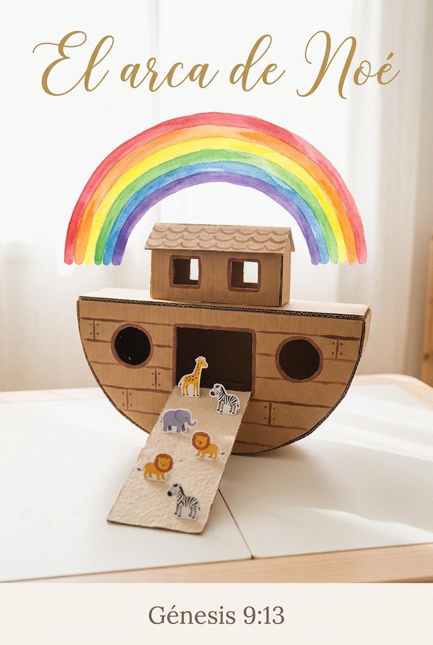 El arca de Noé, historia bíblica para niños con manualidad Historia bíblica para niños con manualidad: El arca de Noé