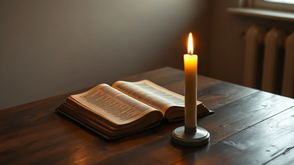 Vela encendida junto a la Biblia, generosidad cristiana y el diezmo