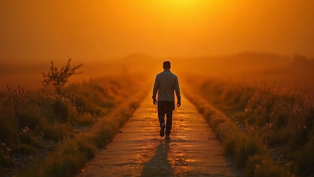 Persona caminando hacia la luz, libertad espiritual de las deudas