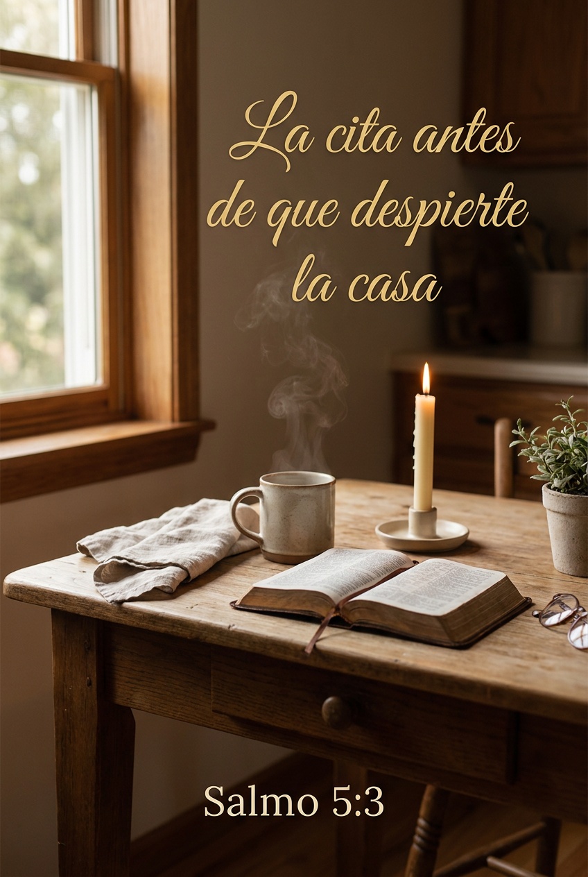 Rincón de oración en casa: Mesa de la cocina a la mañana
